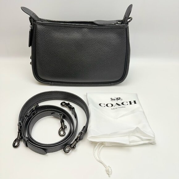 Coach Handbags - Coach Cary Shoulder Bag Crossbody Black Soft Pebble Leather CC437